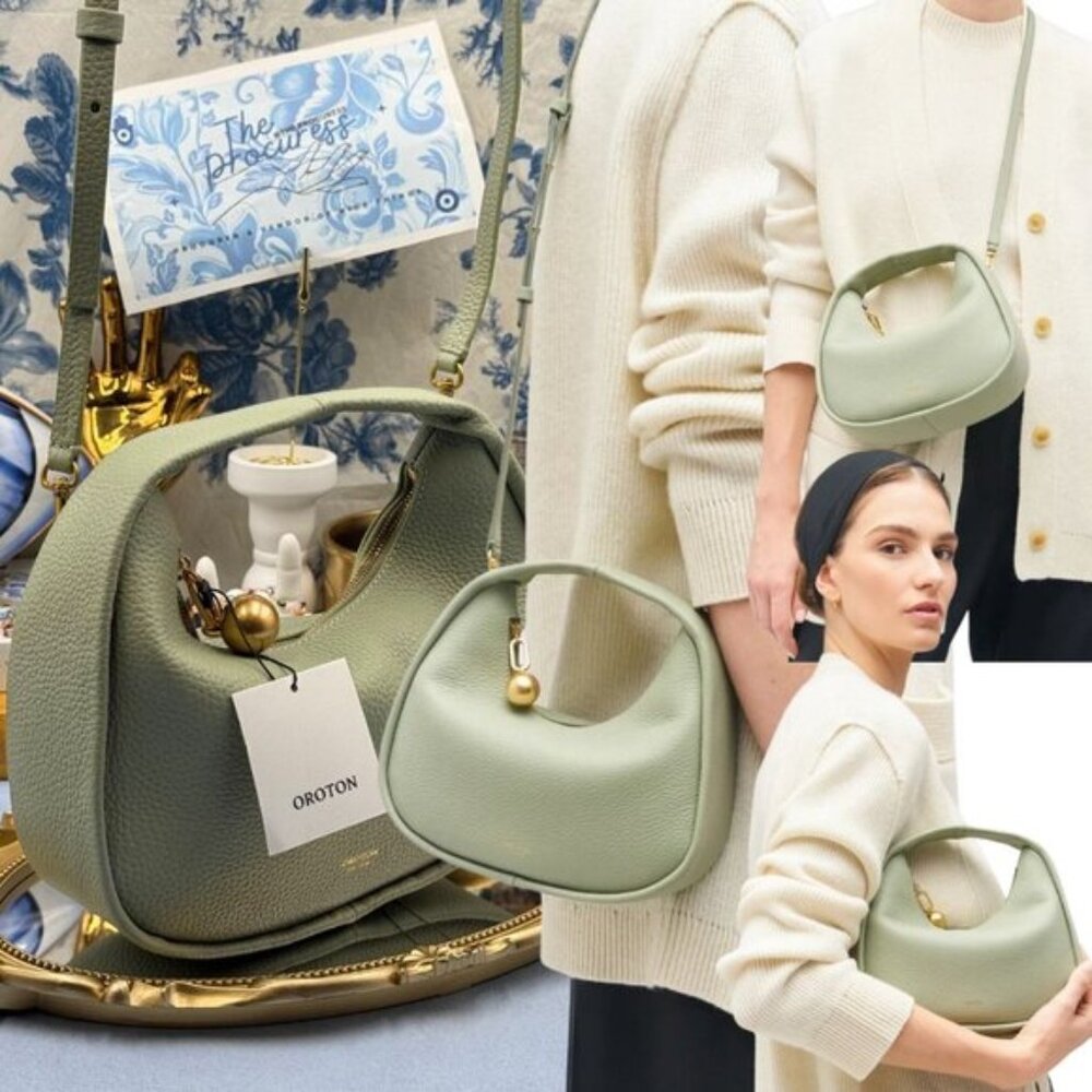 BNWT Oroton Sage Green Crossbody Bag with Gold Hardware